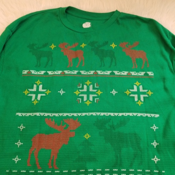 Dec.25th Ugly Sweater Thermal Shirt Size XXL - Picture 2 of 5